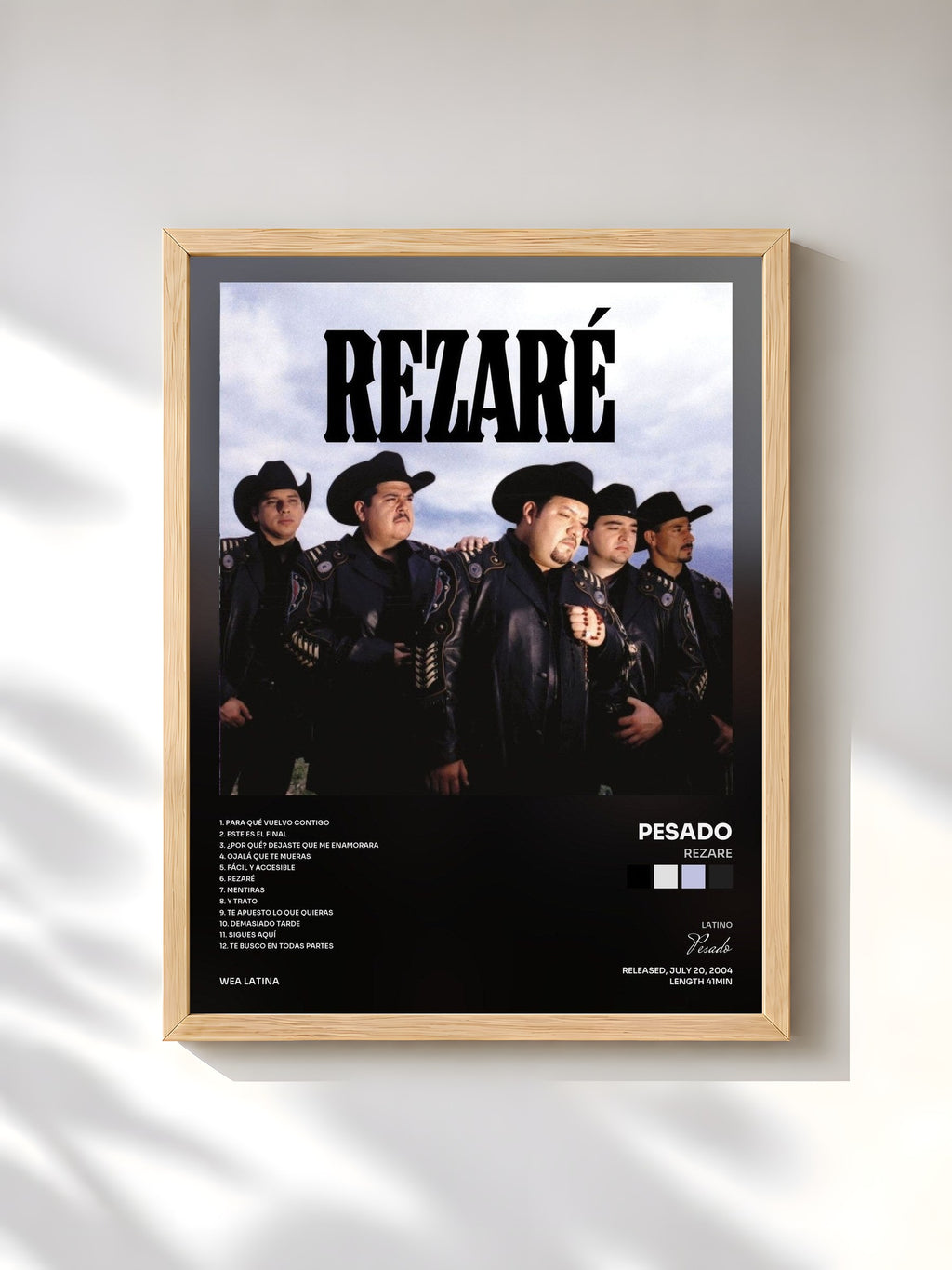 #bois Tableau de l'album Rezare de Pesado, cadre en bois brut, imprimé et encadré en France