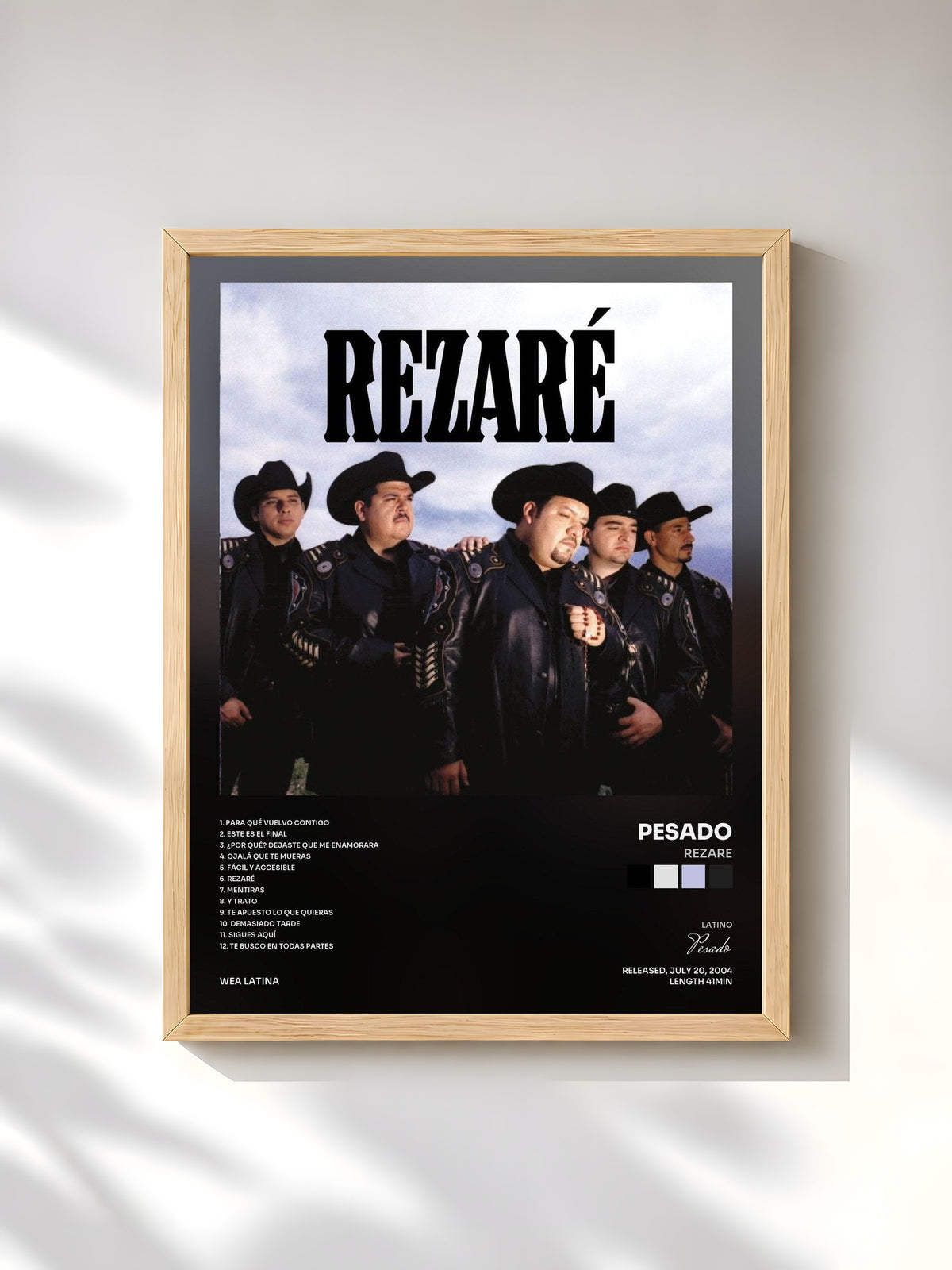 #bois Tableau de l'album Rezare de Pesado, cadre en bois brut, imprimé et encadré en France