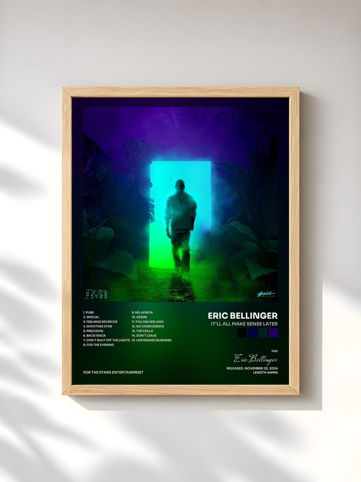 #bois Tableau de l'album It'll All Make Sense Later de Eric Bellinger, cadre en bois brut, imprimé et encadré en France