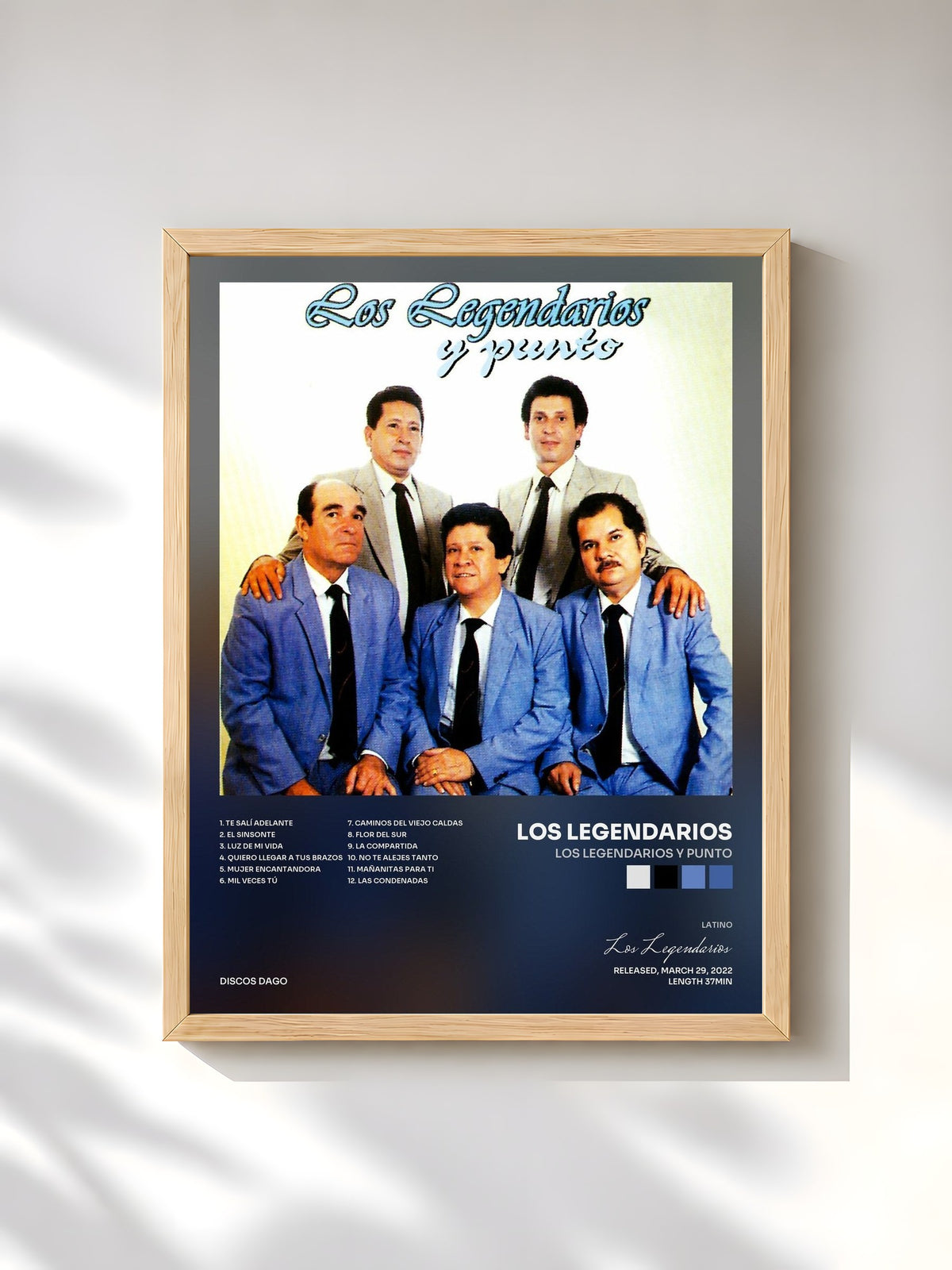 #bois Tableau de l'album Los Legendarios y Punto de Los Legendarios, cadre en bois brut, imprimé et encadré en France