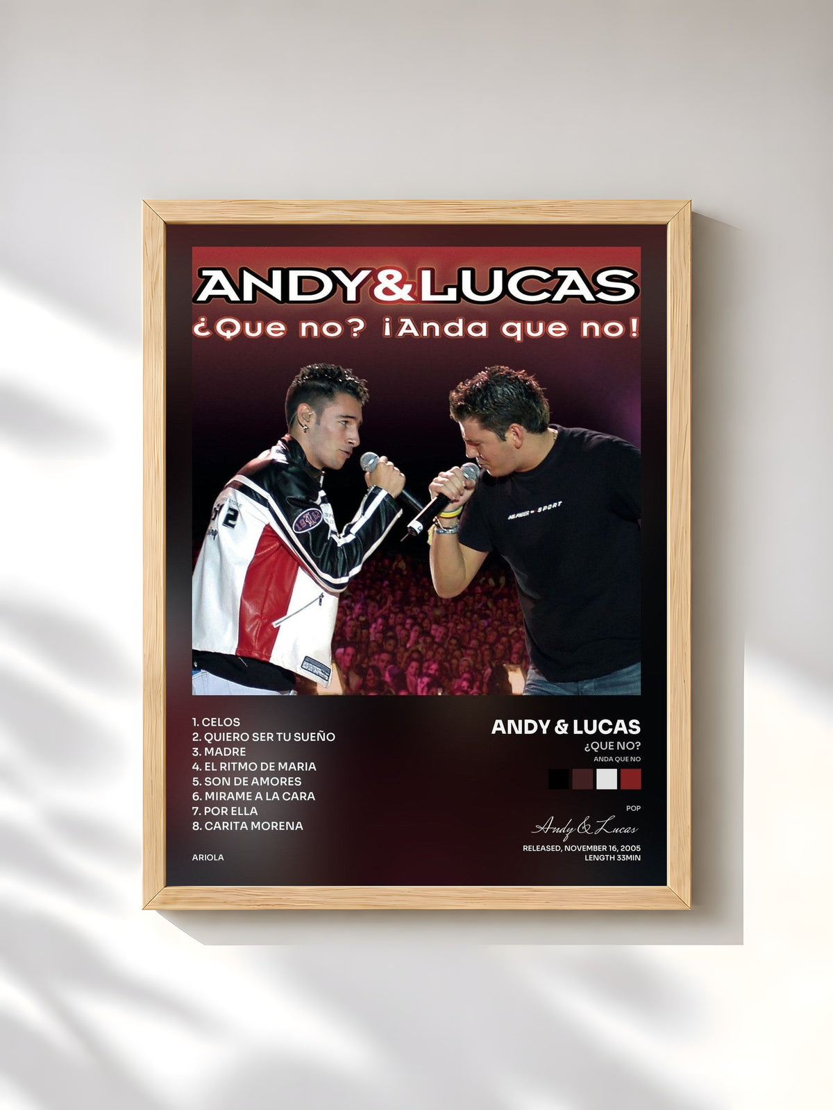 #bois Tableau de l'album ¿Que No? (Anda Que No) de Andy & Lucas, cadre en bois brut, imprimé et encadré en France