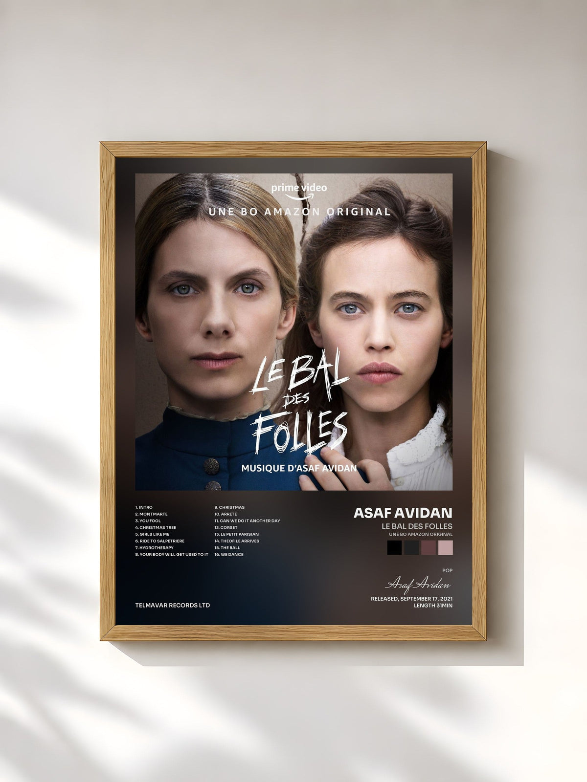 #bois Tableau de l'album Le Bal Des Folles (Une Bo Amazon Original) de Asaf Avidan, cadre en bois brut, imprimé et encadré en France