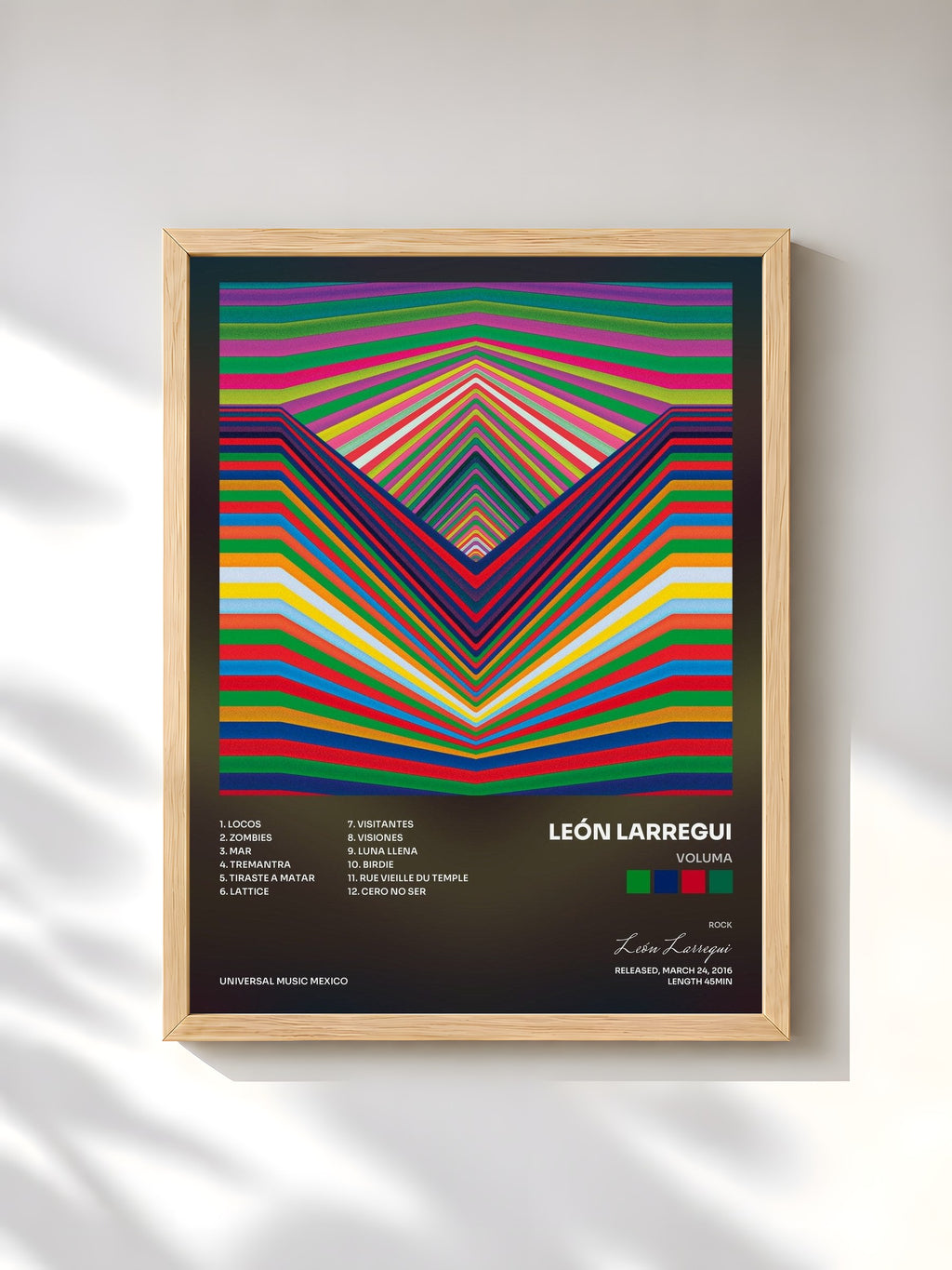 #bois Tableau de l'album Voluma de León Larregui, cadre en bois brut, imprimé et encadré en France