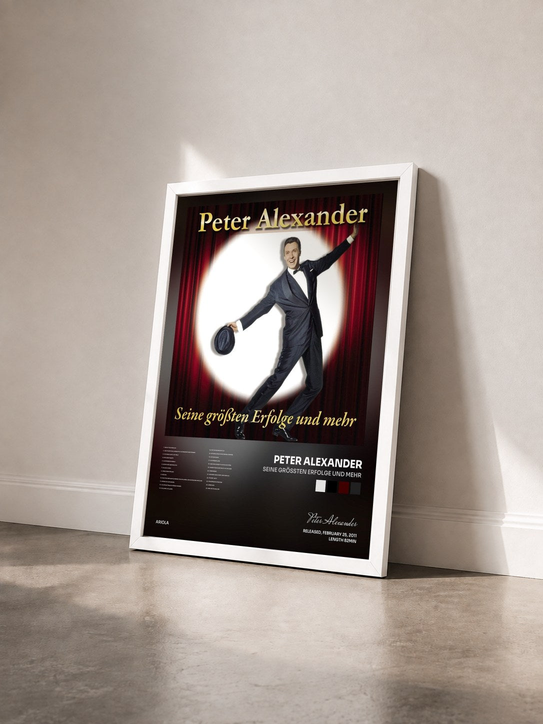 #blanc Tableau de l'album Seine größten Erfolge und mehr de Peter Alexander vu de trois quarts, cadre blanc