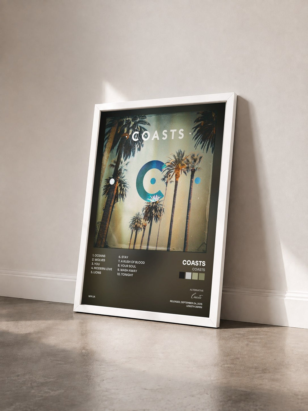 #blanc Tableau de l'album Coasts de Coasts vu de trois quarts, cadre blanc