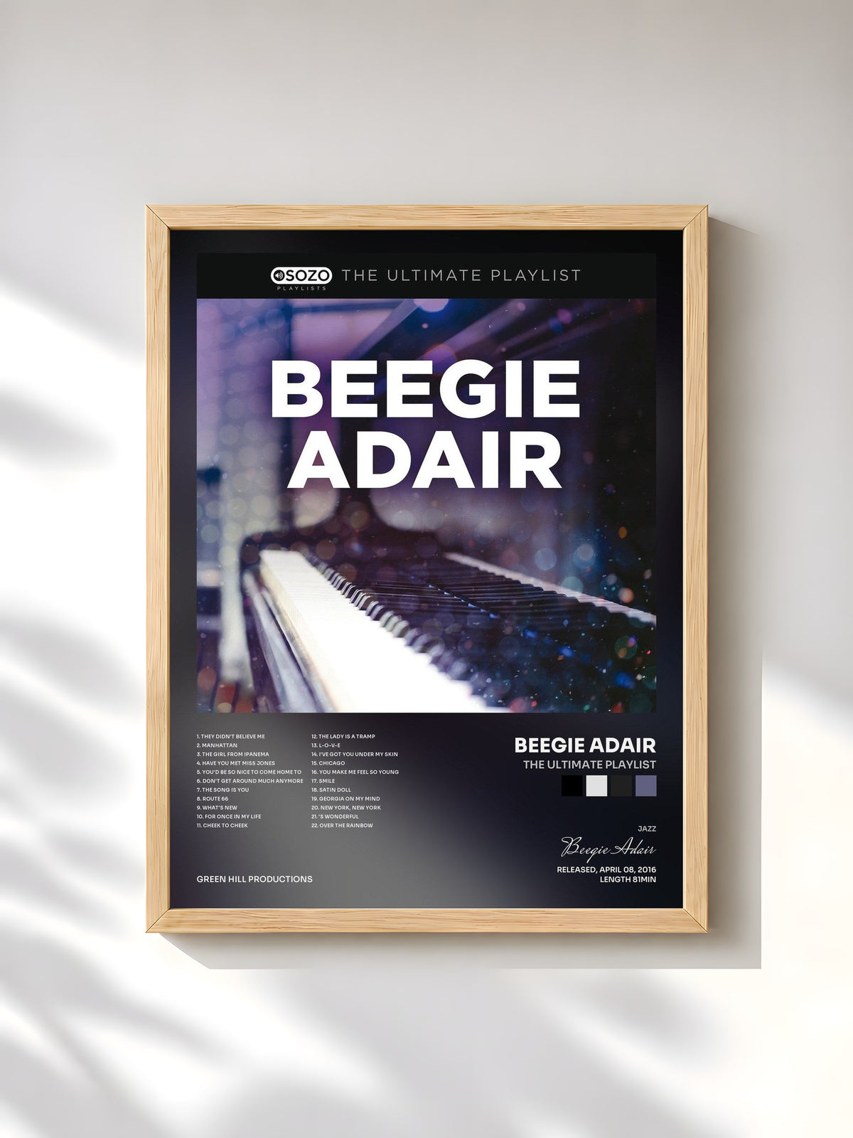 #bois Tableau de l'album The Ultimate Playlist de Beegie Adair, cadre en bois brut, imprimé et encadré en France