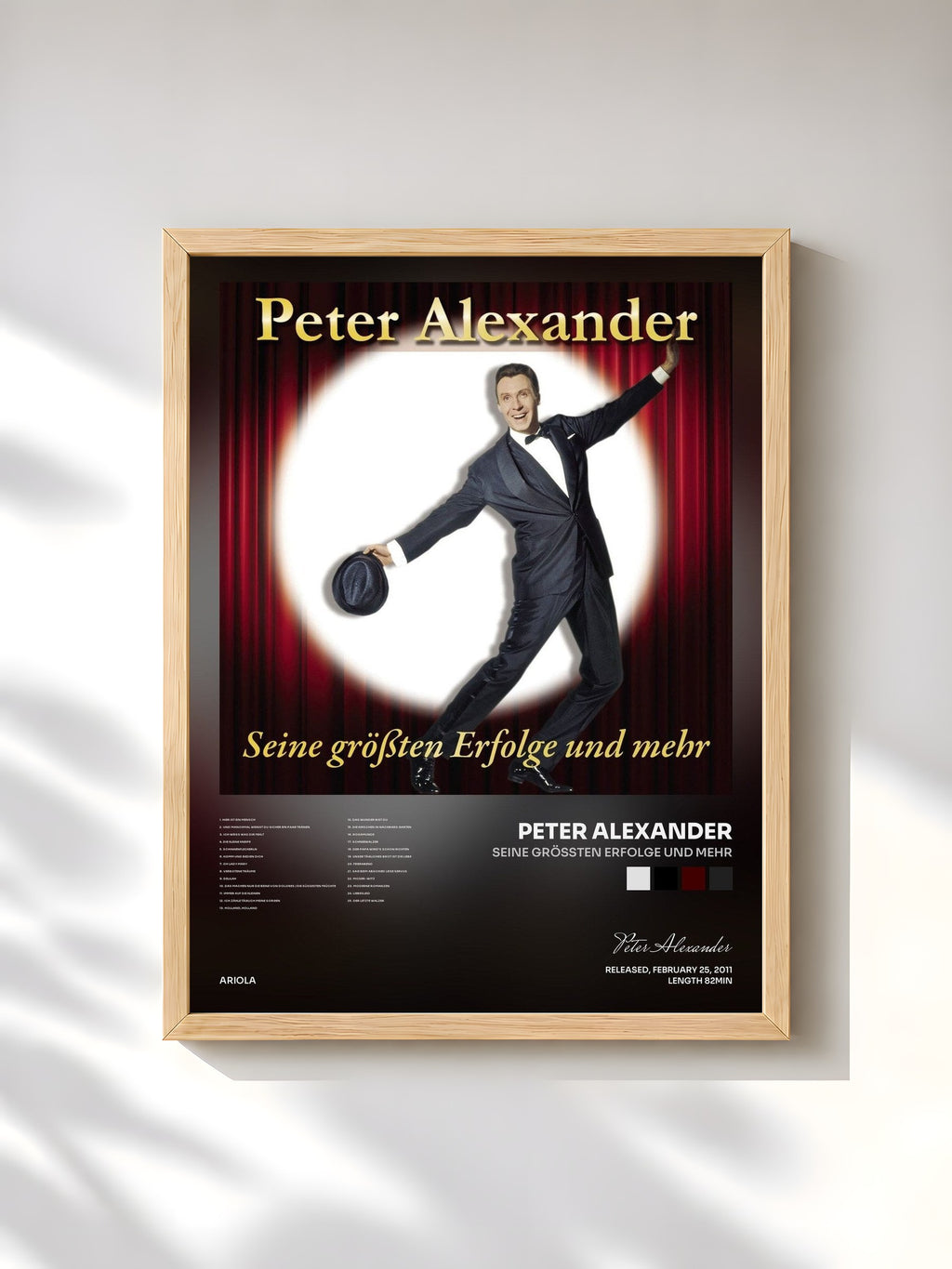 #bois Tableau de l'album Seine größten Erfolge und mehr de Peter Alexander, cadre en bois brut, imprimé et encadré en France
