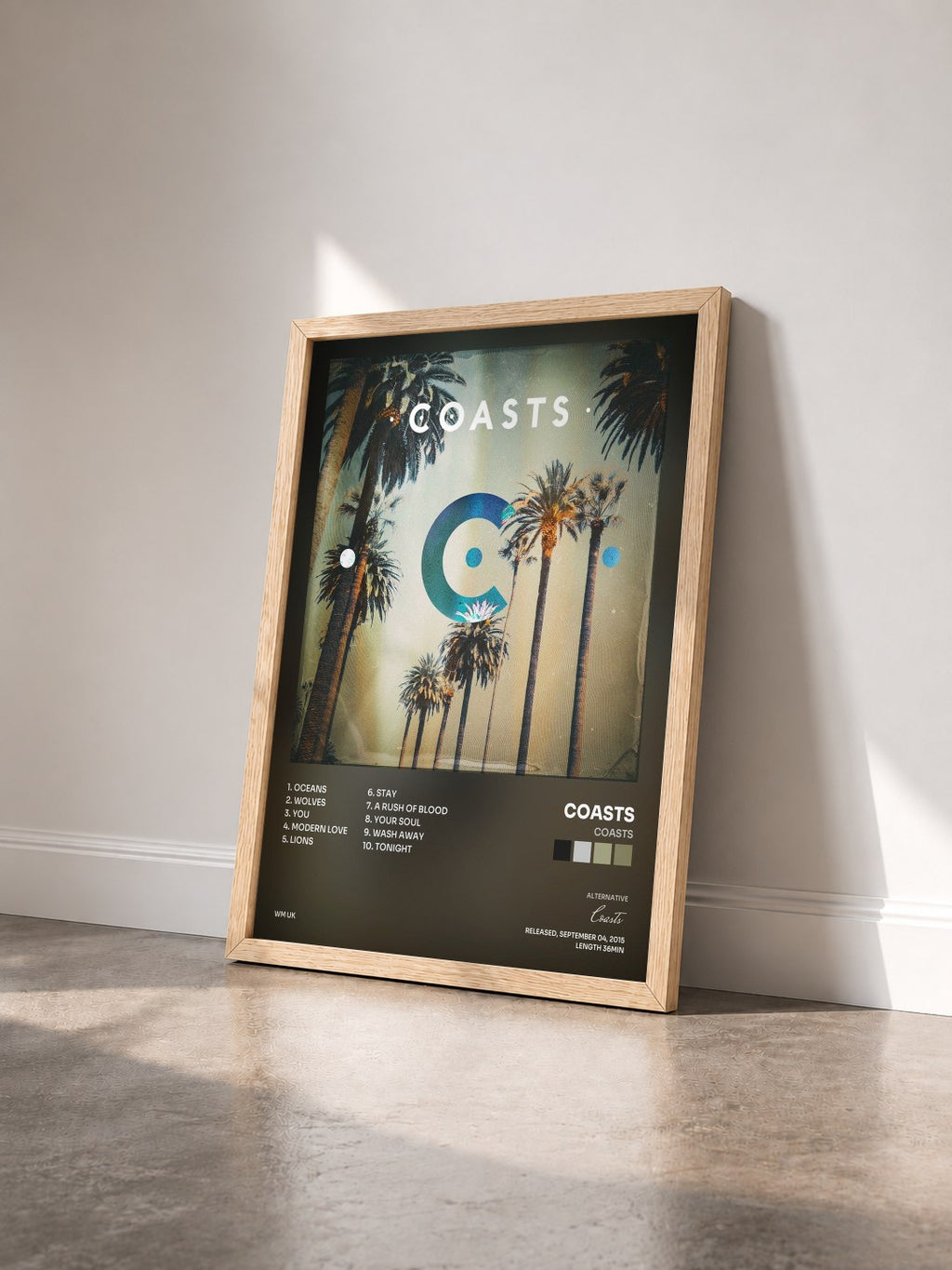 #bois Tableau de l'album Coasts de Coasts vu de trois quarts, cadre en bois brut