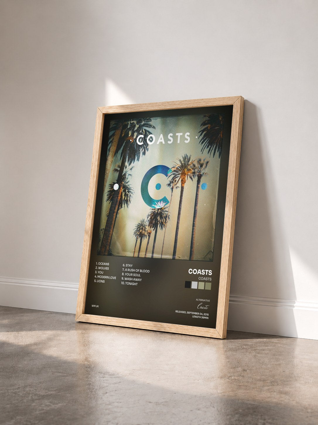 #bois Tableau de l'album Coasts de Coasts vu de trois quarts, cadre en bois brut