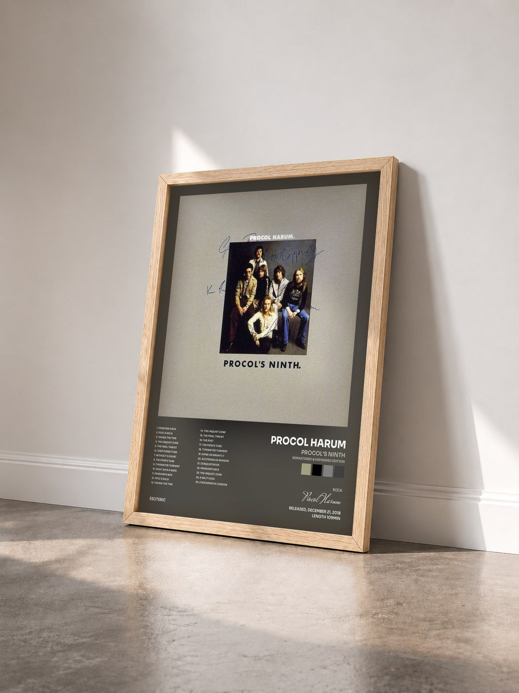 #bois Tableau de l'album Procol's Ninth (Remastered & Expanded Edition) de Procol Harum vu de trois quarts, cadre en bois brut