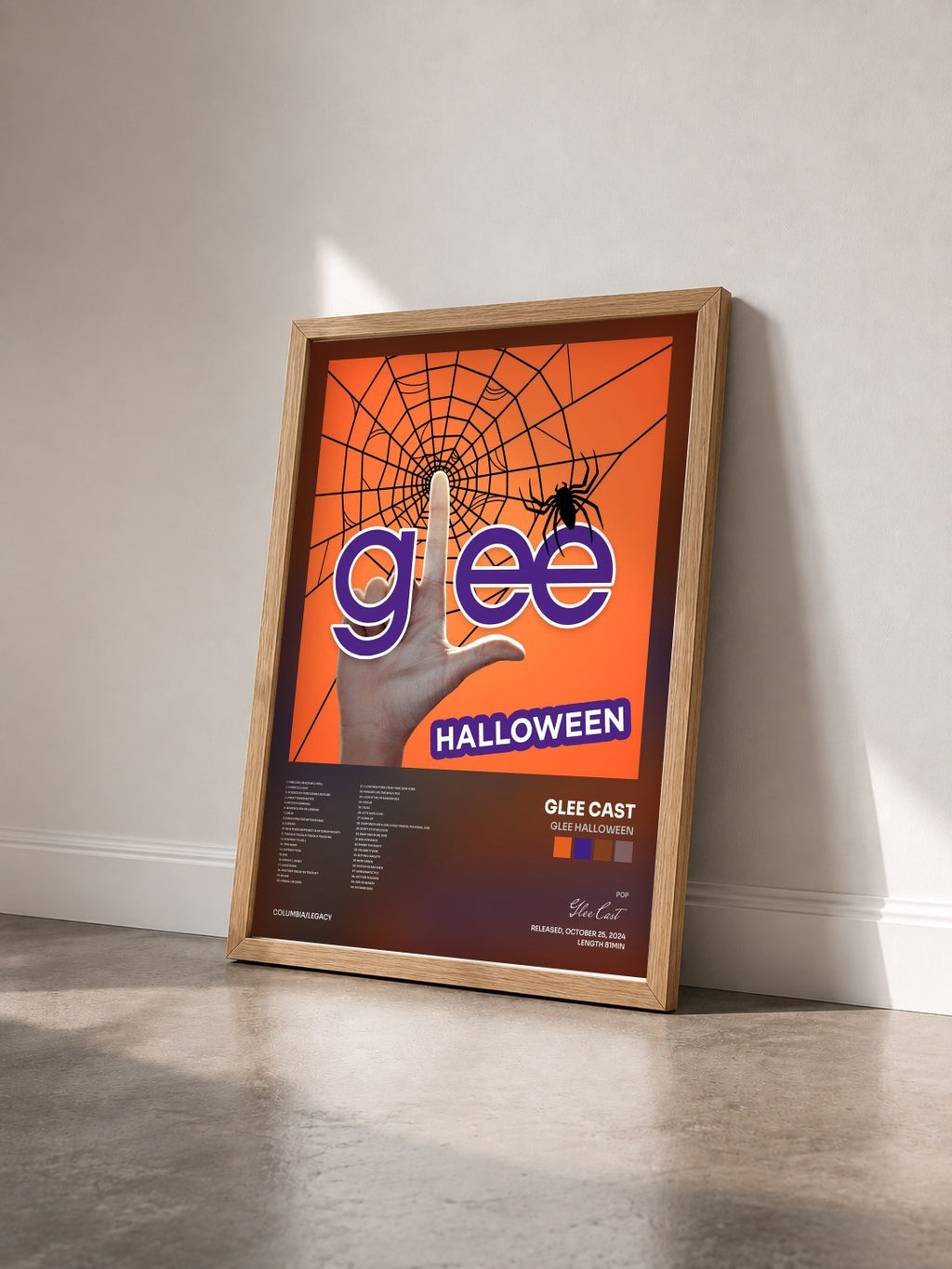 #bois Tableau de l'album Glee Halloween de Glee Cast vu de trois quarts, cadre en bois brut
