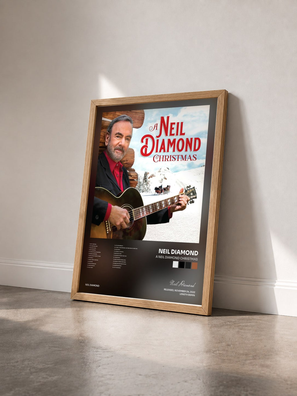 #bois Tableau de l'album A Neil Diamond Christmas de Neil Diamond vu de trois quarts, cadre en bois brut