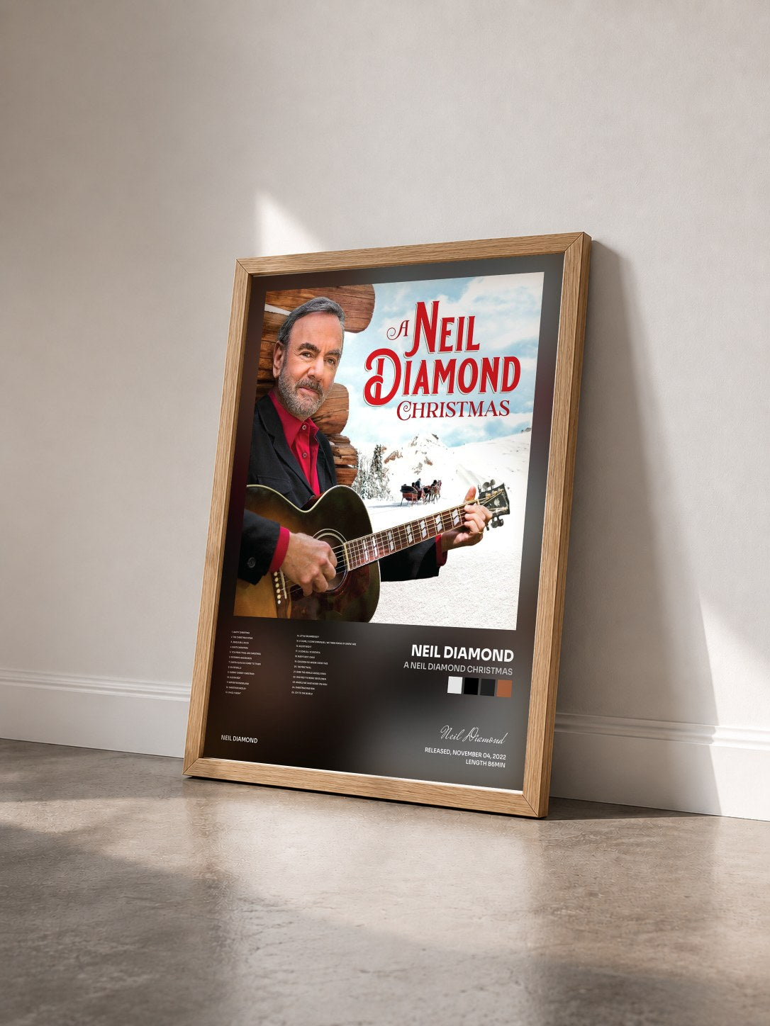 #bois Tableau de l'album A Neil Diamond Christmas de Neil Diamond vu de trois quarts, cadre en bois brut