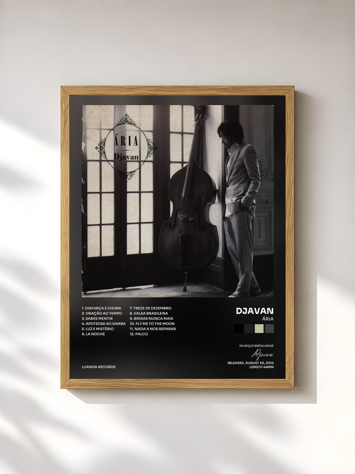 #bois Tableau de l'album Ária de Djavan, cadre en bois brut, imprimé et encadré en France