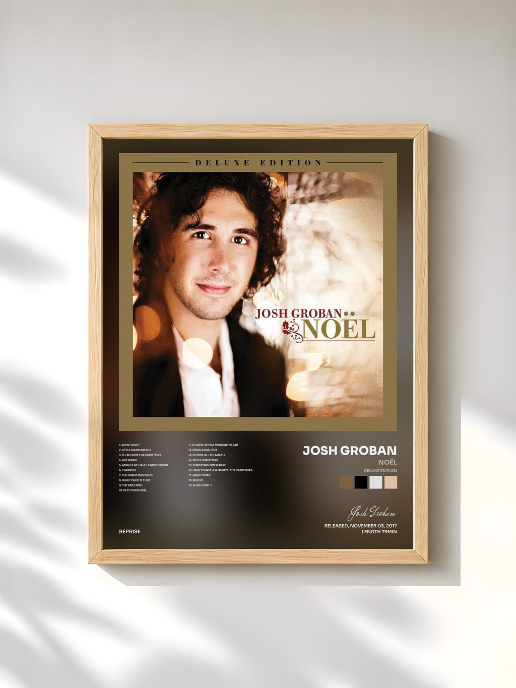 #bois Tableau de l'album Noël (Deluxe Edition) de Josh Groban, cadre en bois brut, imprimé et encadré en France
