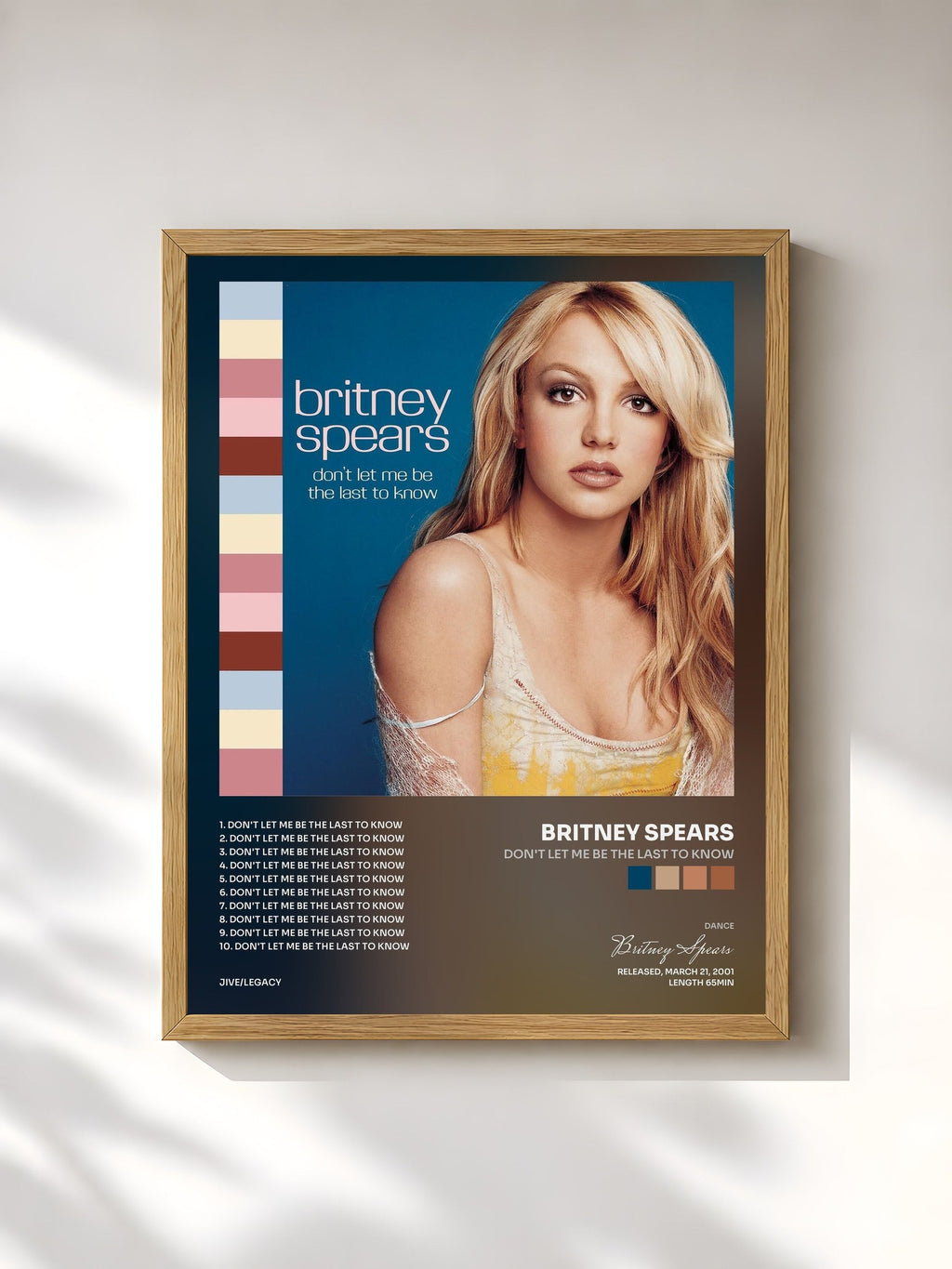 #bois Tableau de l'album Don't Let Me Be The Last To Know de Britney Spears, cadre en bois brut, imprimé et encadré en France