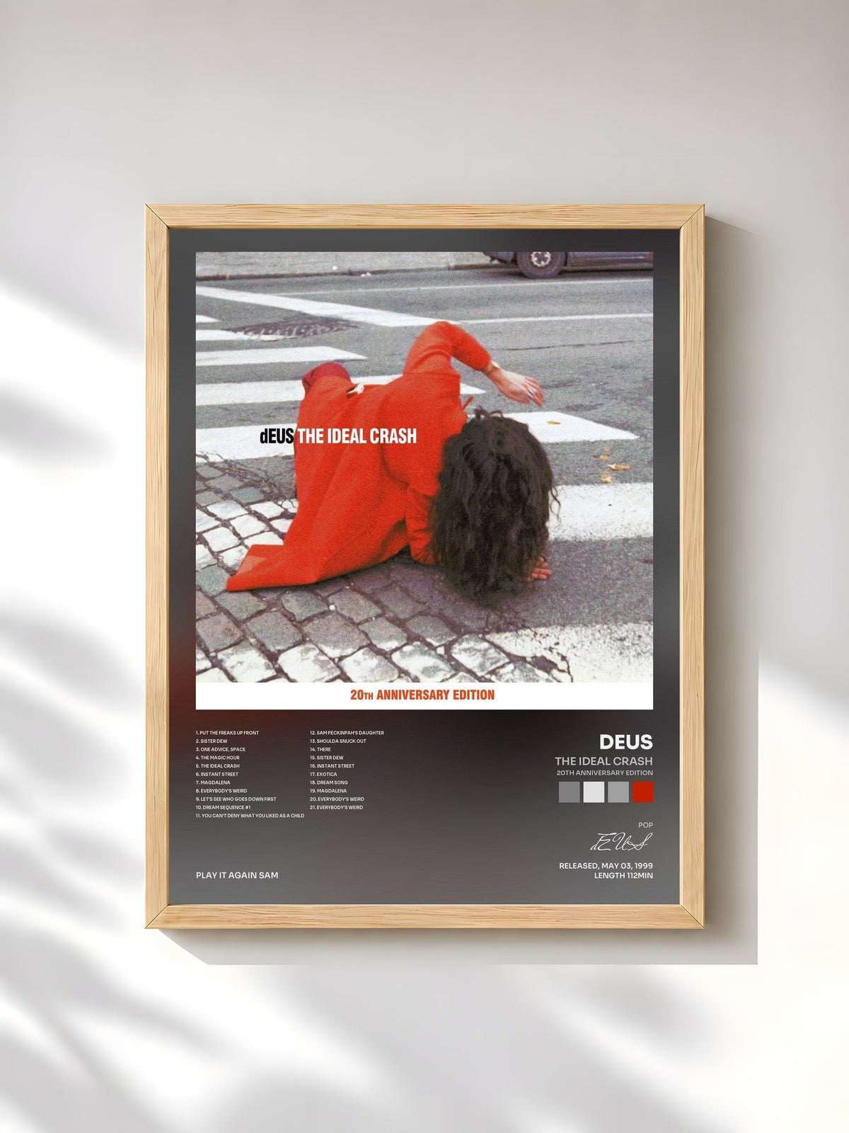 #bois Tableau de l'album The Ideal Crash (20th Anniversary Edition) de dEUS, cadre en bois brut, imprimé et encadré en France