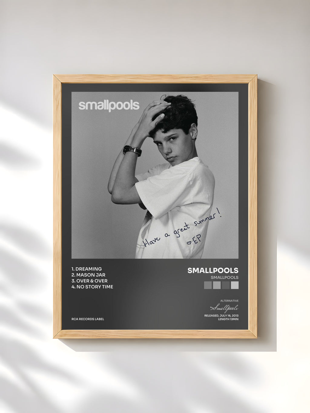 #bois Tableau de l'album Smallpools de Smallpools, cadre en bois brut, imprimé et encadré en France