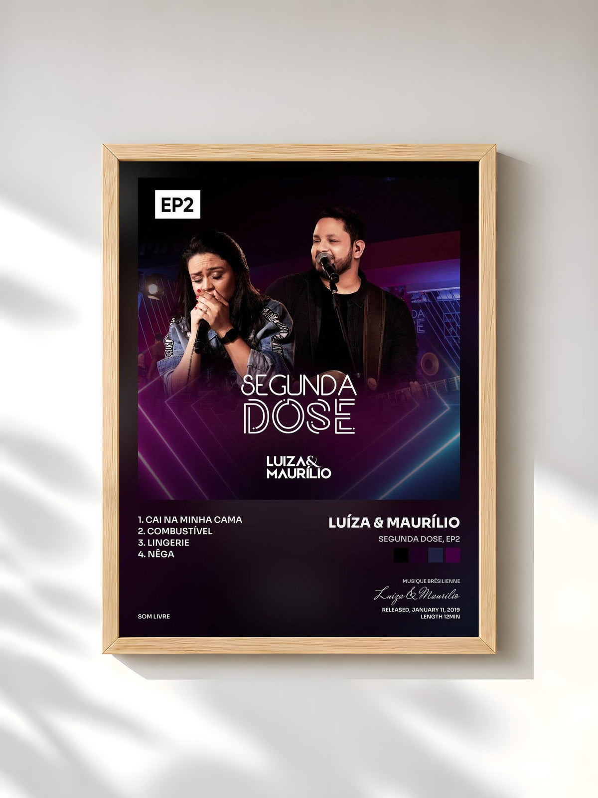 #bois Tableau de l'album Segunda Dose, Ep2 de Luíza & Maurílio, cadre en bois brut, imprimé et encadré en France