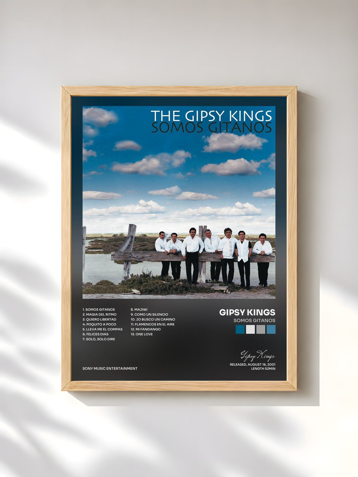 #bois Tableau de l'album Somos Gitanos de Gipsy Kings, cadre en bois brut, imprimé et encadré en France