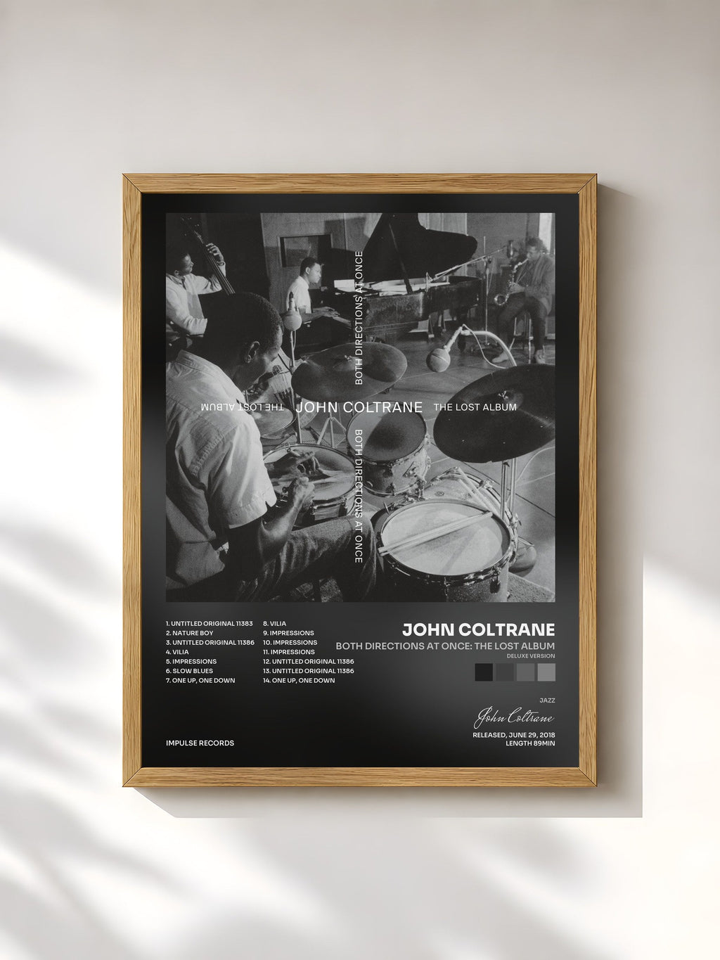 #bois Tableau de l'album Both Directions At Once: The Lost Album (Deluxe Version) de John Coltrane, cadre en bois brut, imprimé et encadré en France
