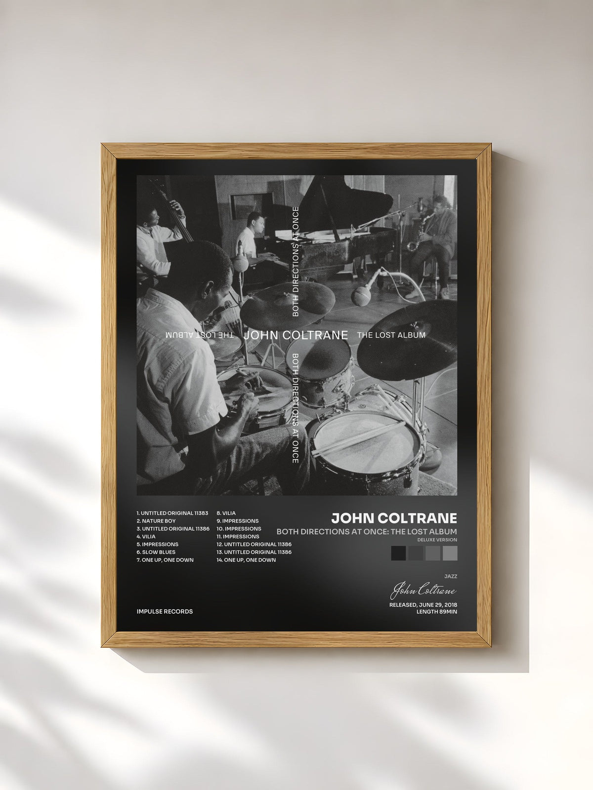#bois Tableau de l'album Both Directions At Once: The Lost Album (Deluxe Version) de John Coltrane, cadre en bois brut, imprimé et encadré en France