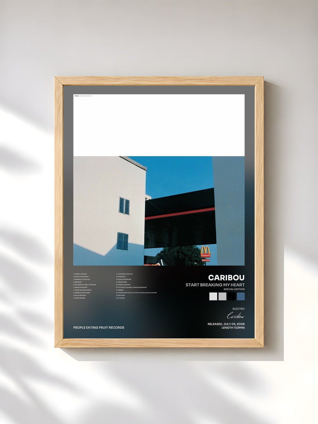 #bois Tableau de l'album Start Breaking My Heart (Special Edition) de Caribou, cadre en bois brut, imprimé et encadré en France