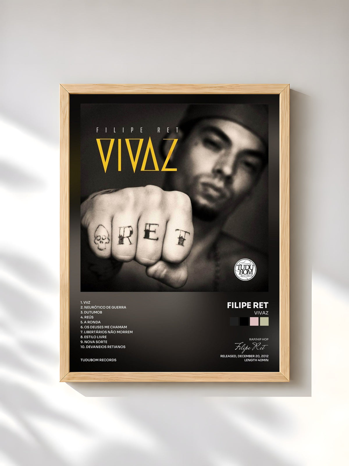 #bois Tableau de l'album Vivaz de Filipe Ret, cadre en bois brut, imprimé et encadré en France