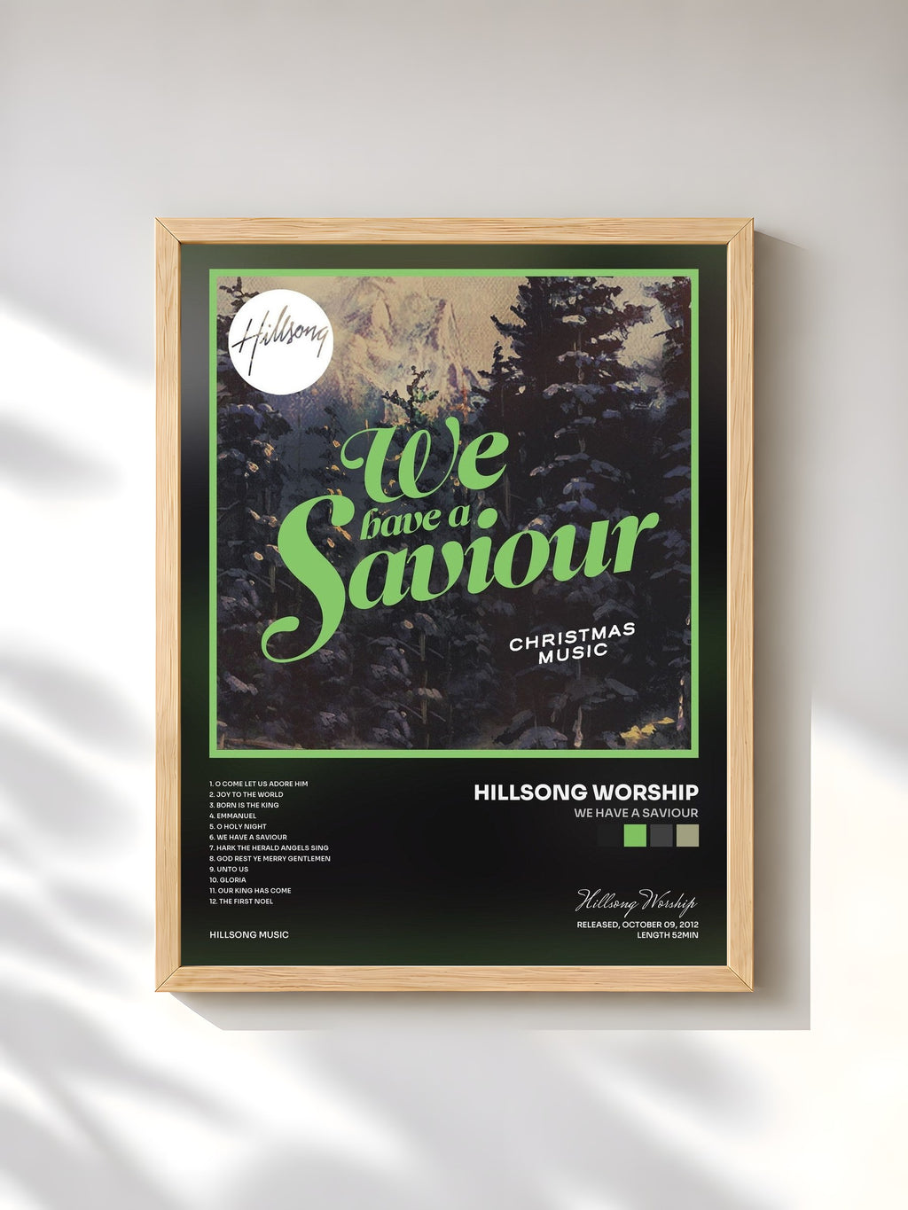 #bois Tableau de l'album We Have a Saviour de Hillsong Worship, cadre en bois brut, imprimé et encadré en France