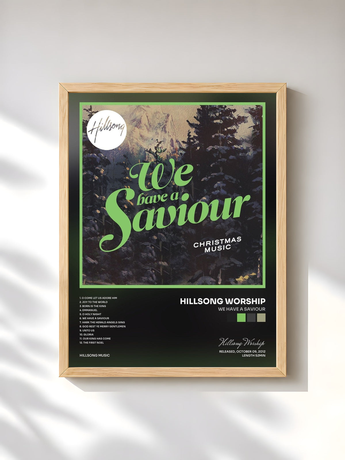 #bois Tableau de l'album We Have a Saviour de Hillsong Worship, cadre en bois brut, imprimé et encadré en France