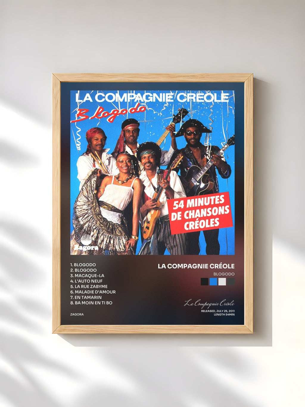 #bois Tableau de l'album Blogodo de La Compagnie Créole, cadre en bois brut, imprimé et encadré en France