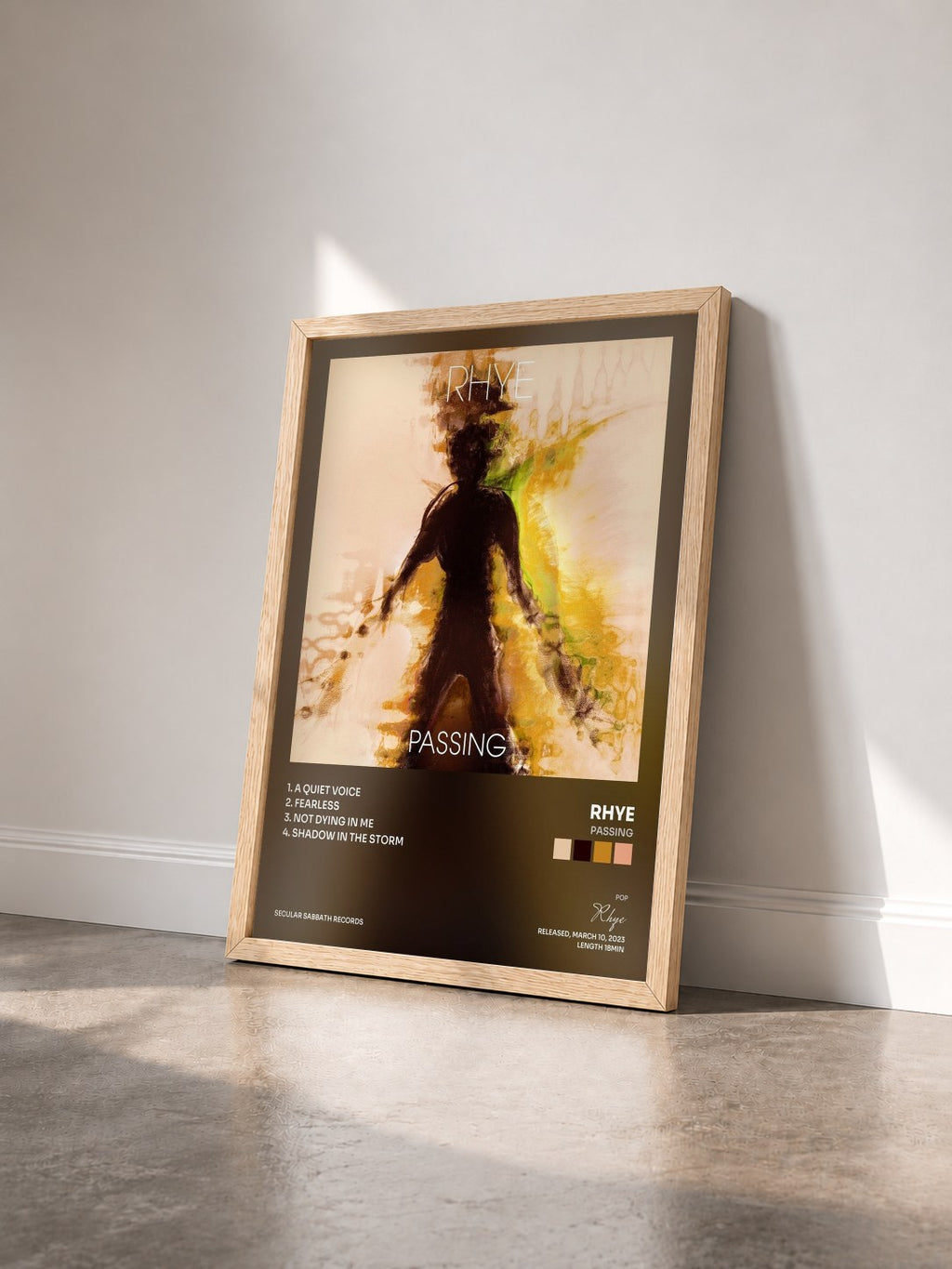#bois Tableau de l'album Passing de Rhye vu de trois quarts, cadre en bois brut