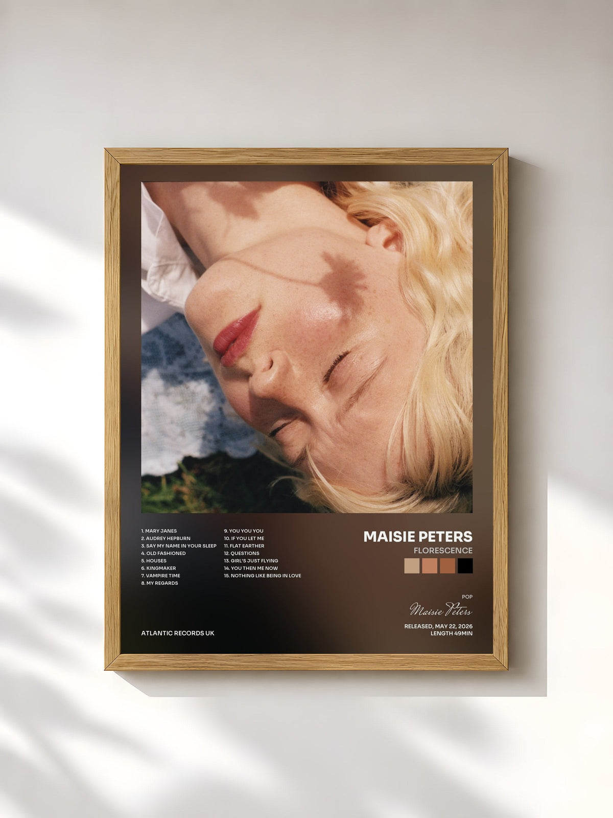 #bois Tableau de l'album Florescence de Maisie Peters, cadre en bois brut, imprimé et encadré en France