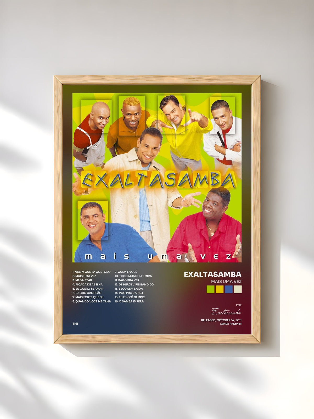 #bois Tableau de l'album Mais Uma Vez de Exaltasamba, cadre en bois brut, imprimé et encadré en France