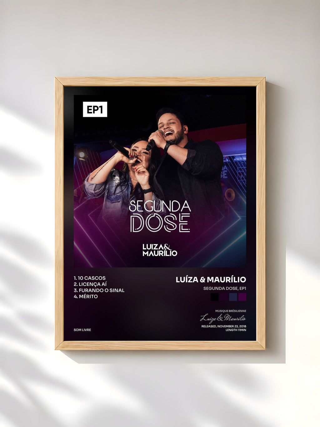 #bois Tableau de l'album Segunda Dose, Ep1 de Luíza & Maurílio, cadre en bois brut, imprimé et encadré en France