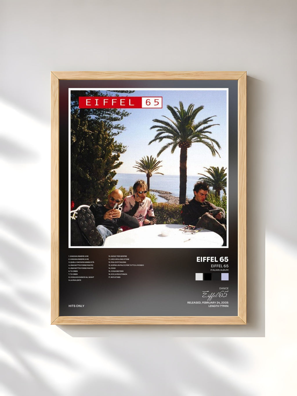 #bois Tableau de l'album Eiffel 65 (Italian Album) de Eiffel 65, cadre en bois brut, imprimé et encadré en France
