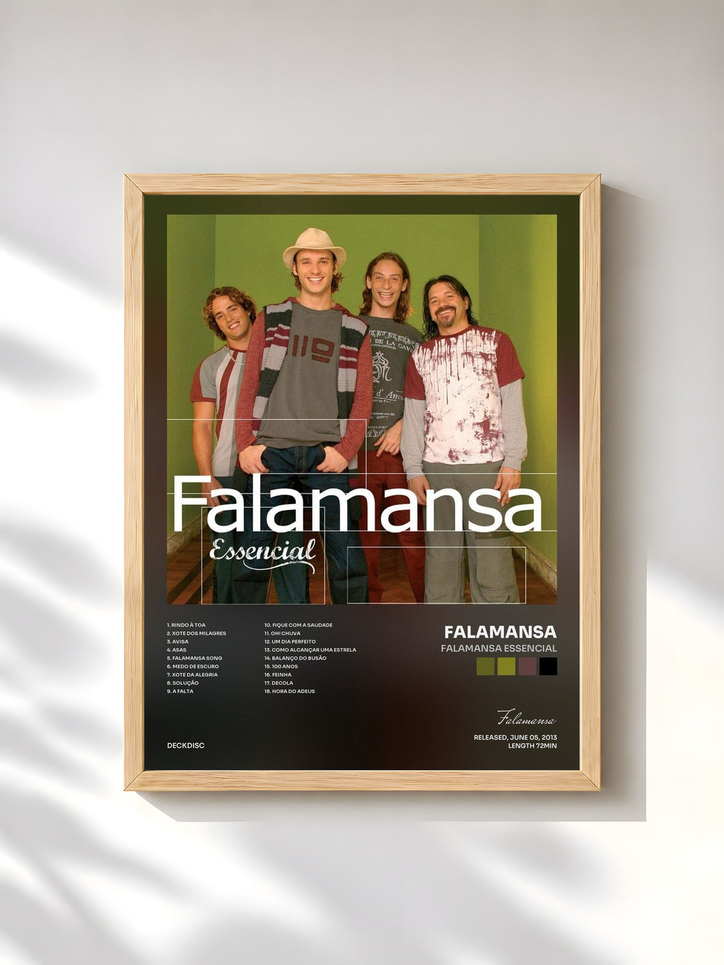 #bois Tableau de l'album Falamansa Essencial de Falamansa, cadre en bois brut, imprimé et encadré en France