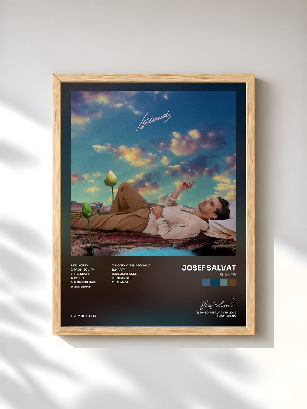 #bois Tableau de l'album Islands de Josef Salvat, cadre en bois brut, imprimé et encadré en France