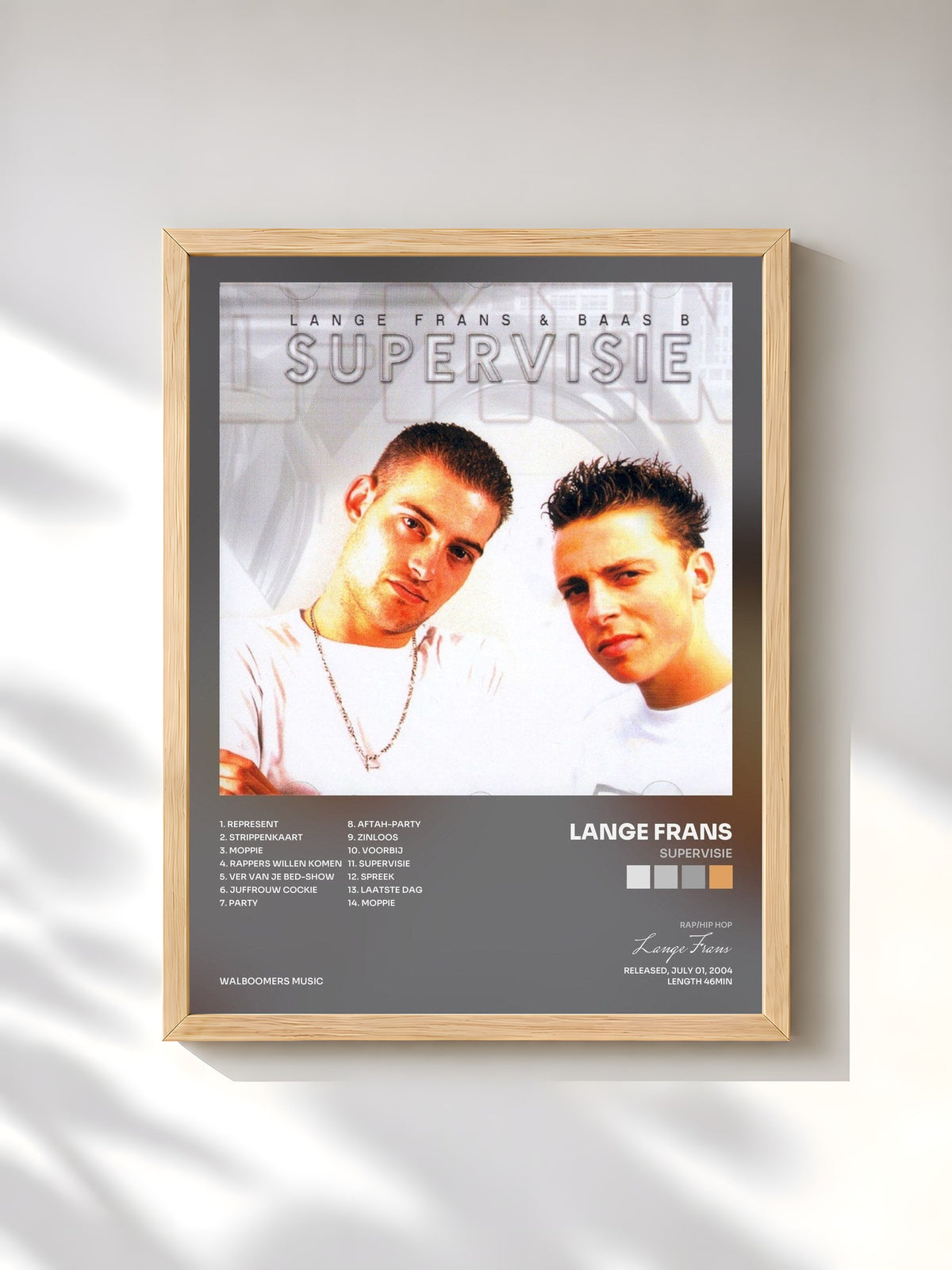 #bois Tableau de l'album Supervisie de Lange Frans, cadre en bois brut, imprimé et encadré en France