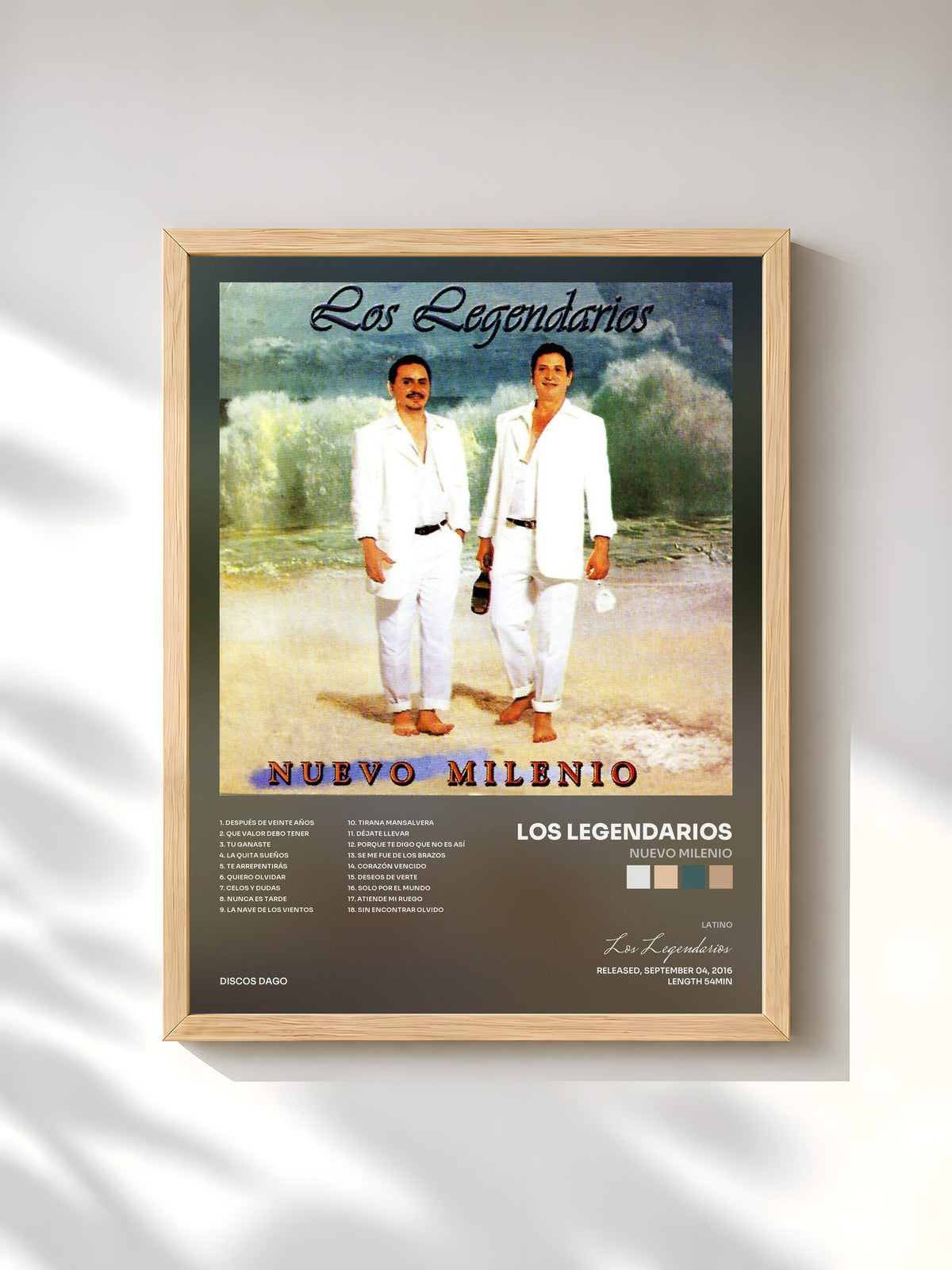 #bois Tableau de l'album Nuevo Milenio de Los Legendarios, cadre en bois brut, imprimé et encadré en France