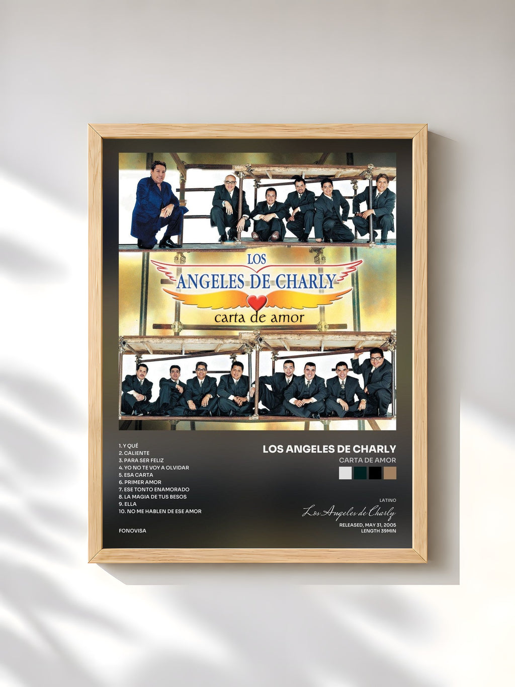 #bois Tableau de l'album Carta De Amor de Los Angeles de Charly, cadre en bois brut, imprimé et encadré en France