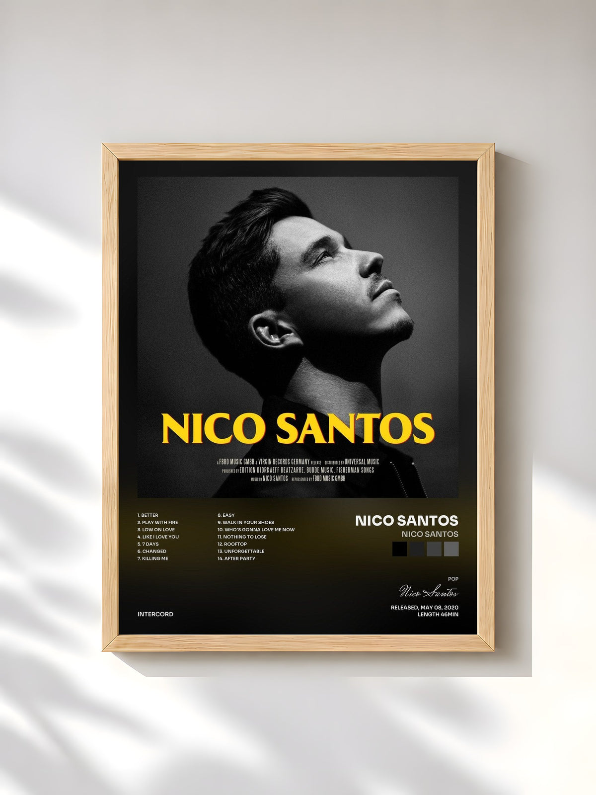 #bois Tableau de l'album Nico Santos de Nico Santos, cadre en bois brut, imprimé et encadré en France