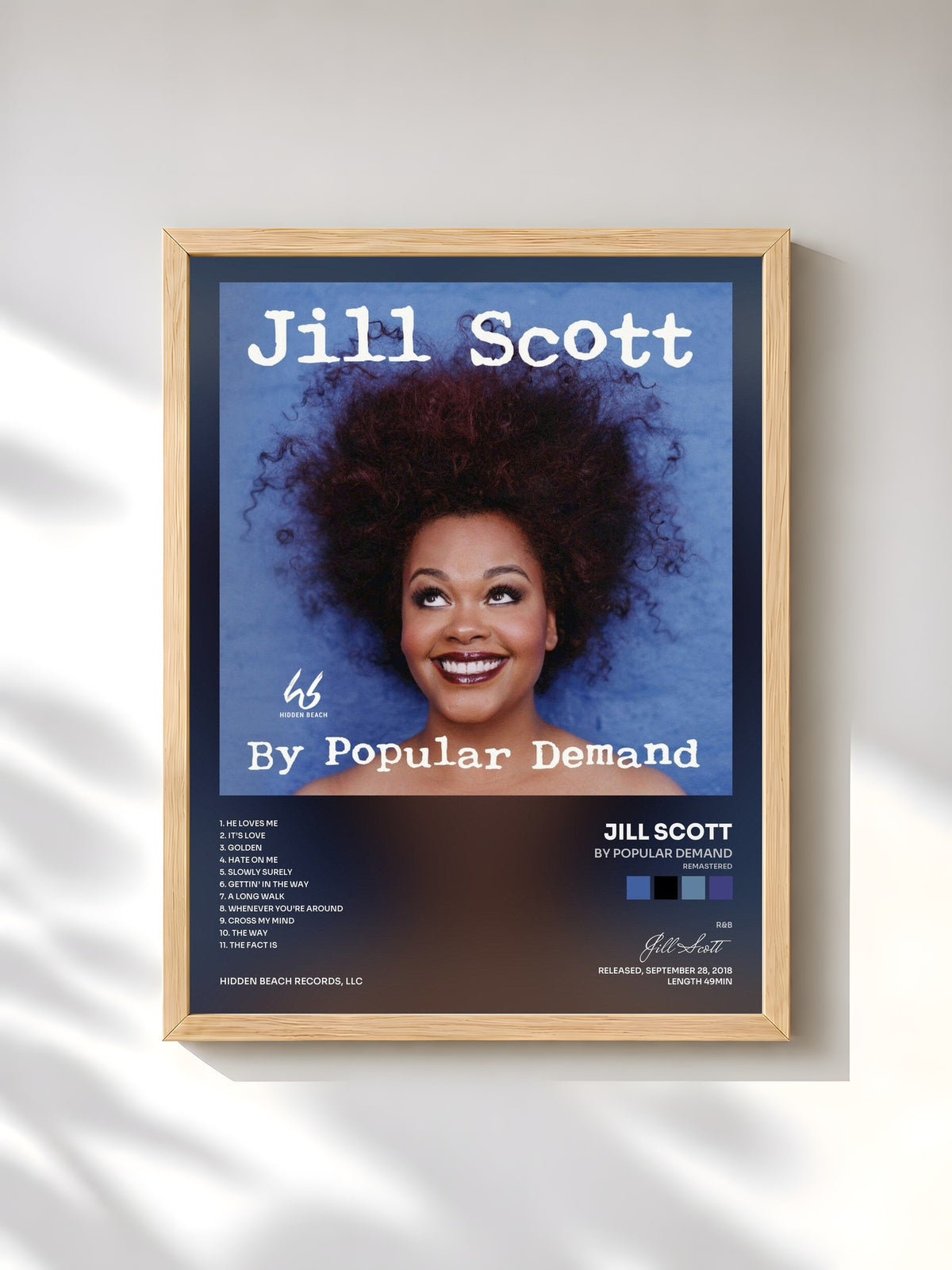 #bois Tableau de l'album By Popular Demand (Remastered) de Jill Scott, cadre en bois brut, imprimé et encadré en France