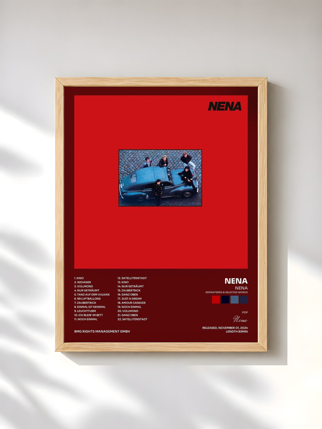 #bois Tableau de l'album NENA (Remastered & Selected Works) de Nena, cadre en bois brut, imprimé et encadré en France