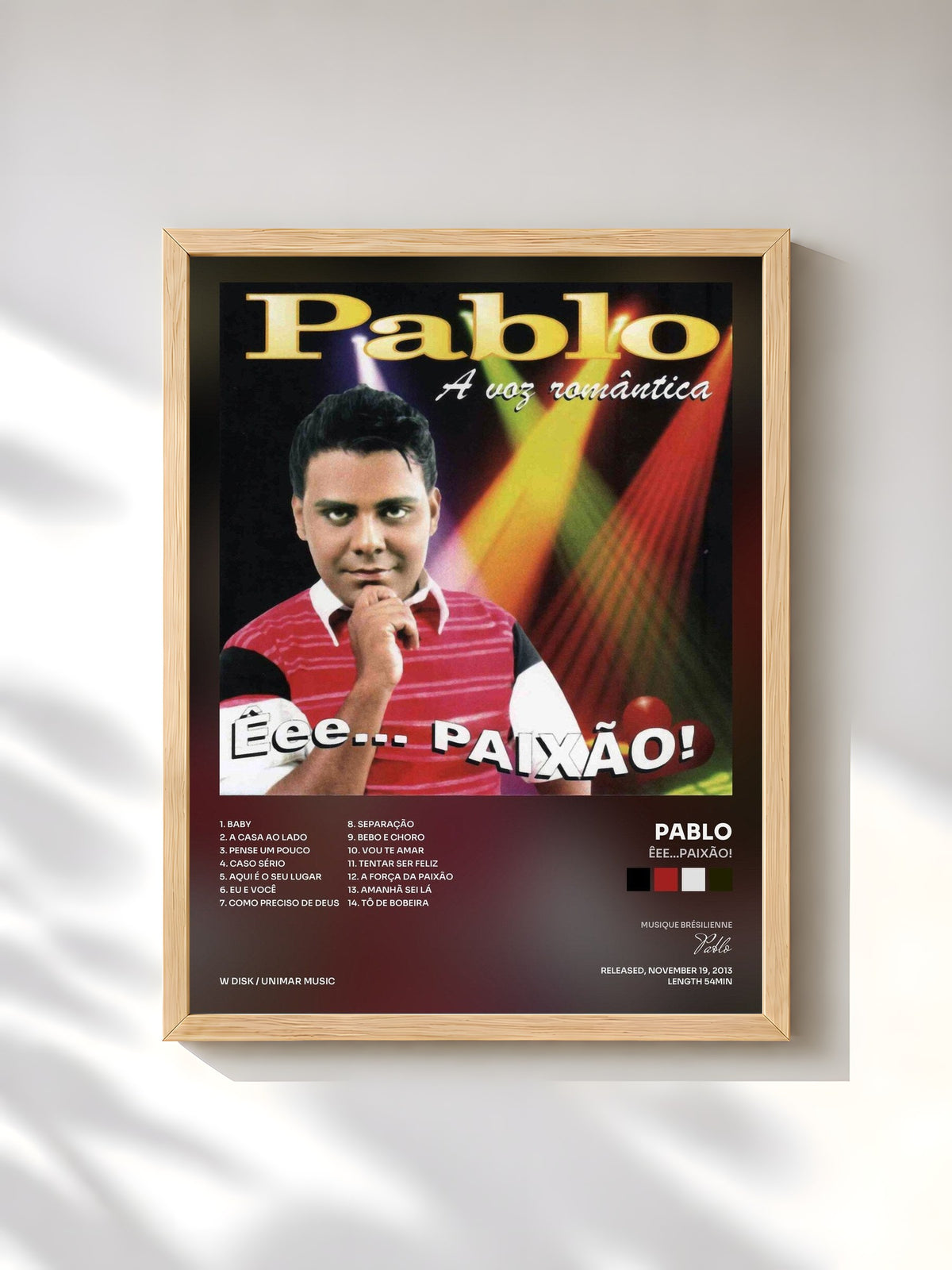 #bois Tableau de l'album Êee...Paixão! de Pablo, cadre en bois brut, imprimé et encadré en France