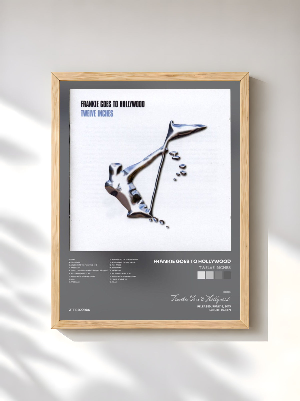 #bois Tableau de l'album Twelve Inches de Frankie Goes to Hollywood, cadre en bois brut, imprimé et encadré en France