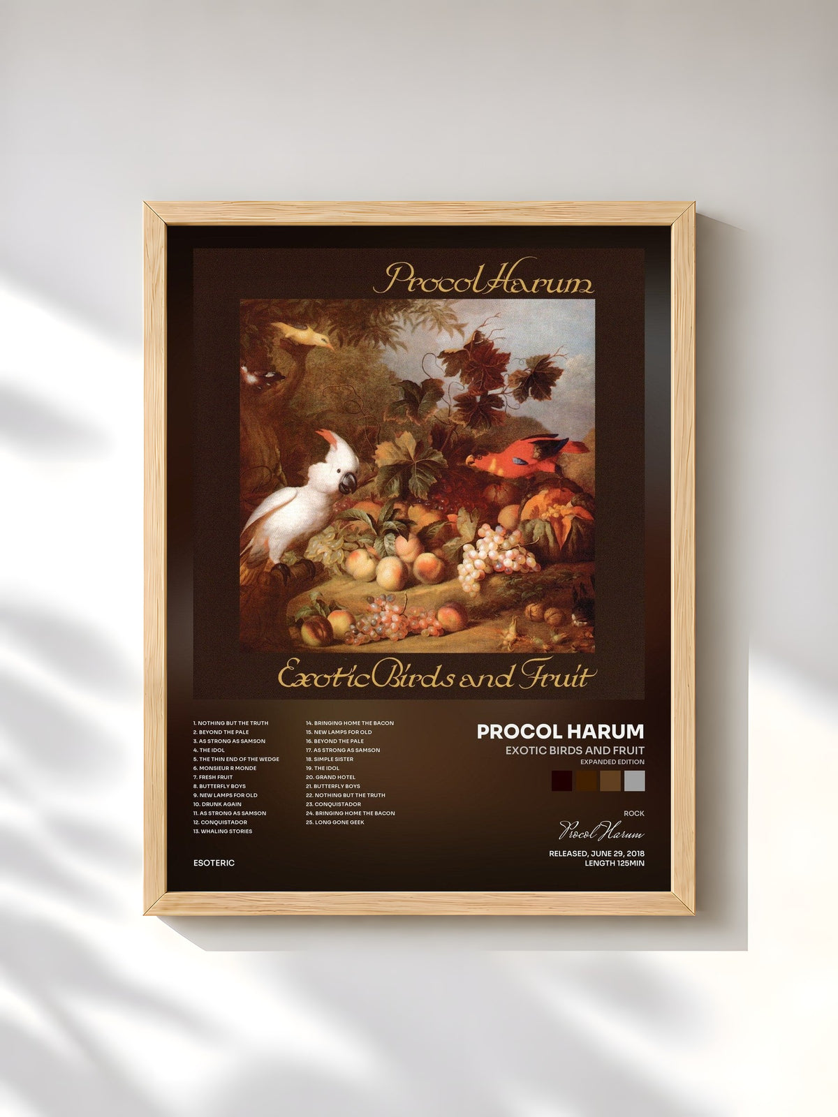 #bois Tableau de l'album Exotic Birds and Fruit (Expanded Edition) de Procol Harum, cadre en bois brut, imprimé et encadré en France