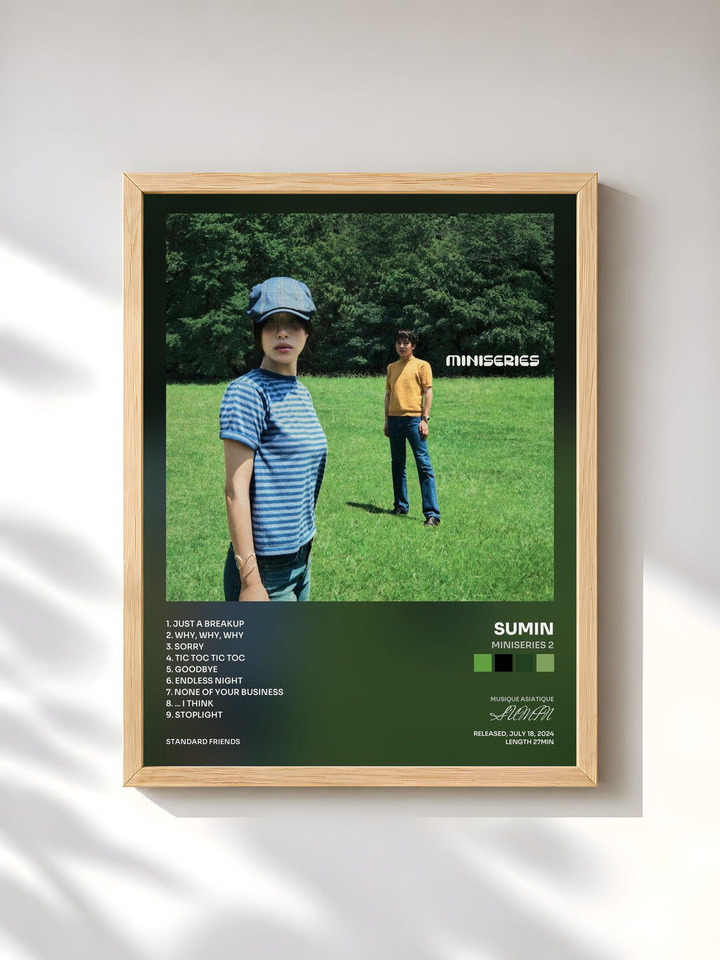 #bois Tableau de l'album MINISERIES 2 de SUMIN, cadre en bois brut, imprimé et encadré en France