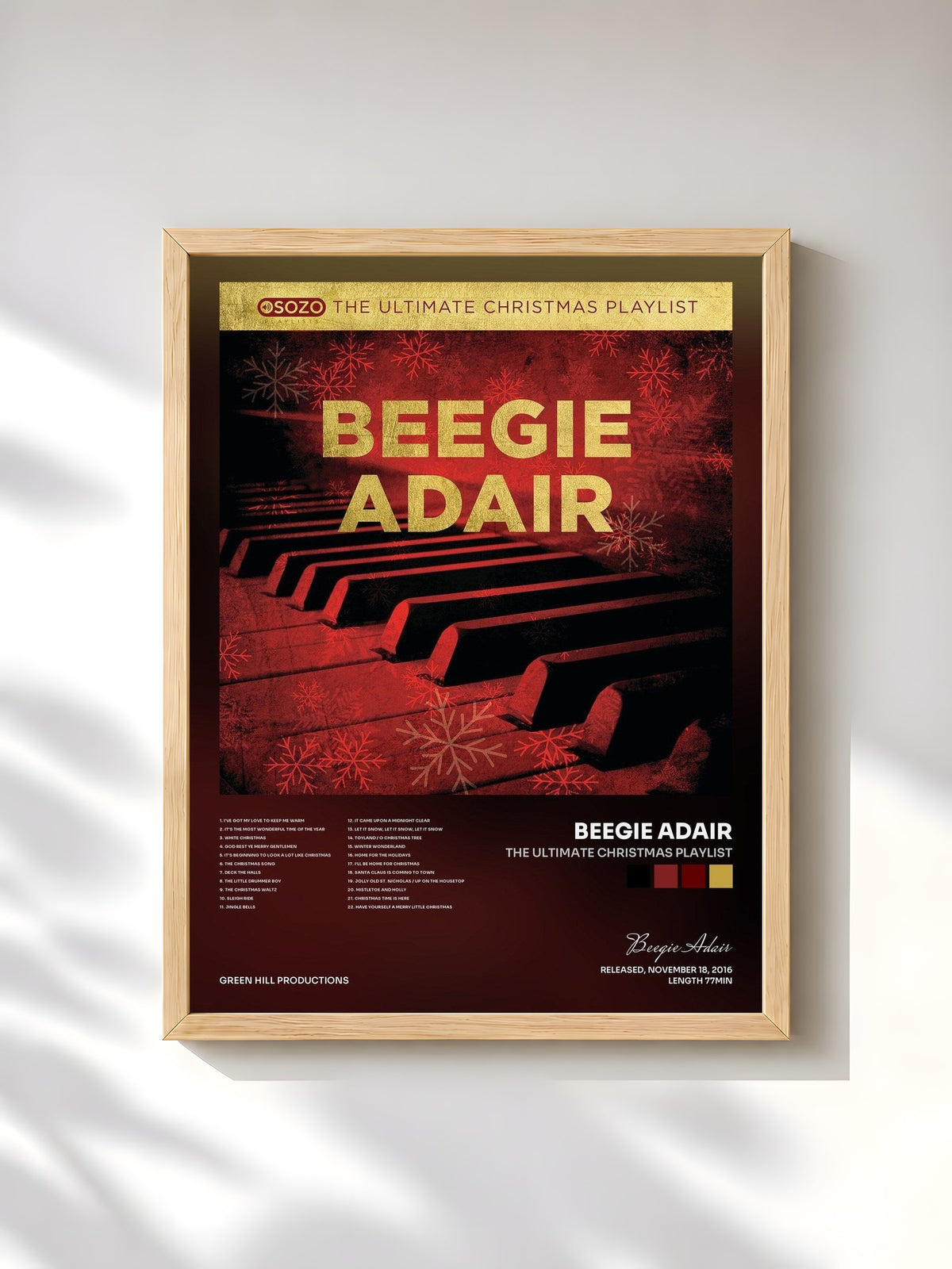 #bois Tableau de l'album The Ultimate Christmas Playlist de Beegie Adair, cadre en bois brut, imprimé et encadré en France
