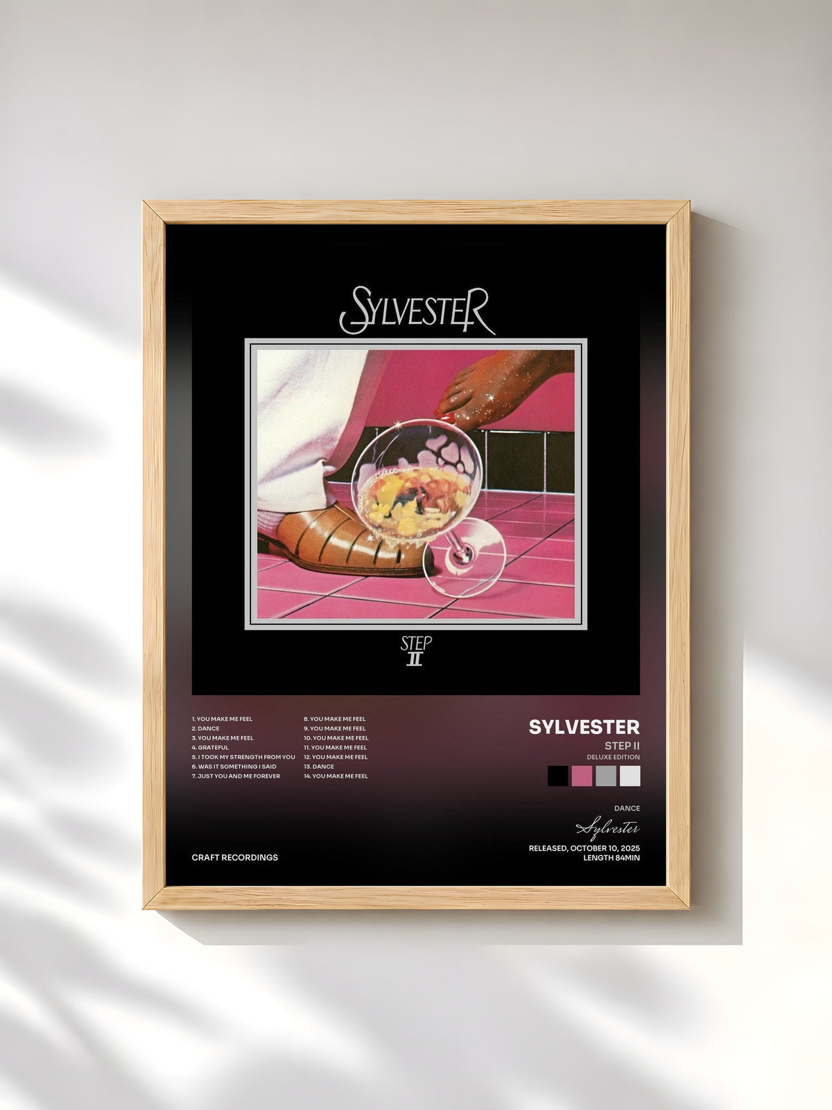 #bois Tableau de l'album Step II (Deluxe Edition) de Sylvester, cadre en bois brut, imprimé et encadré en France